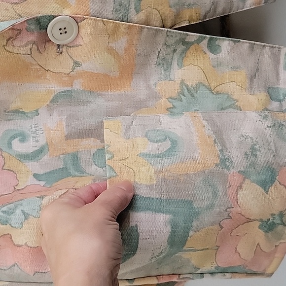 Vintage Irwin Alan Pink, Orange, Yellow & Green Floral Blazer 7/8 - Picture 6 of 15